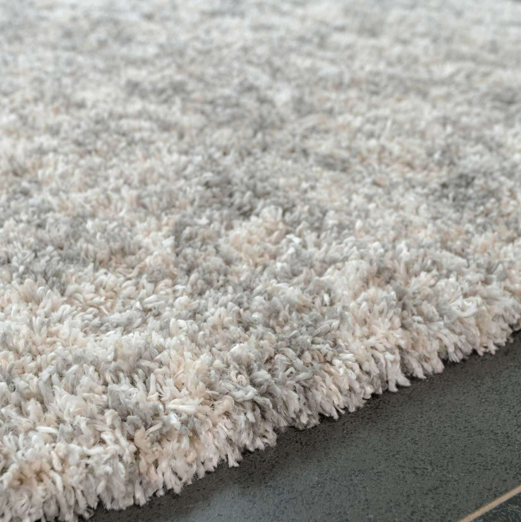 Soft Mottled Silver Shaggy Runner Rug - Image 3