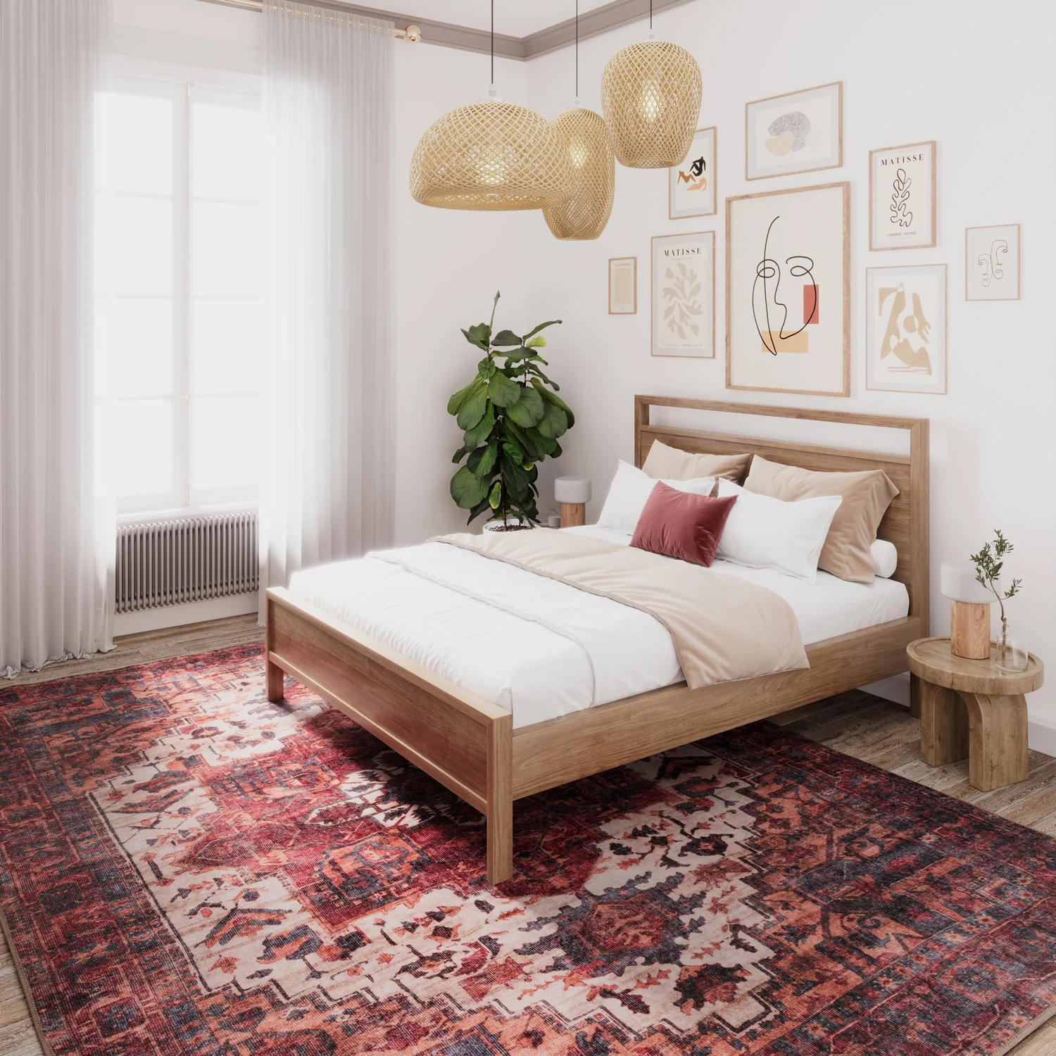 Soft Washable Red Antique Rug - Eliza - Image 6