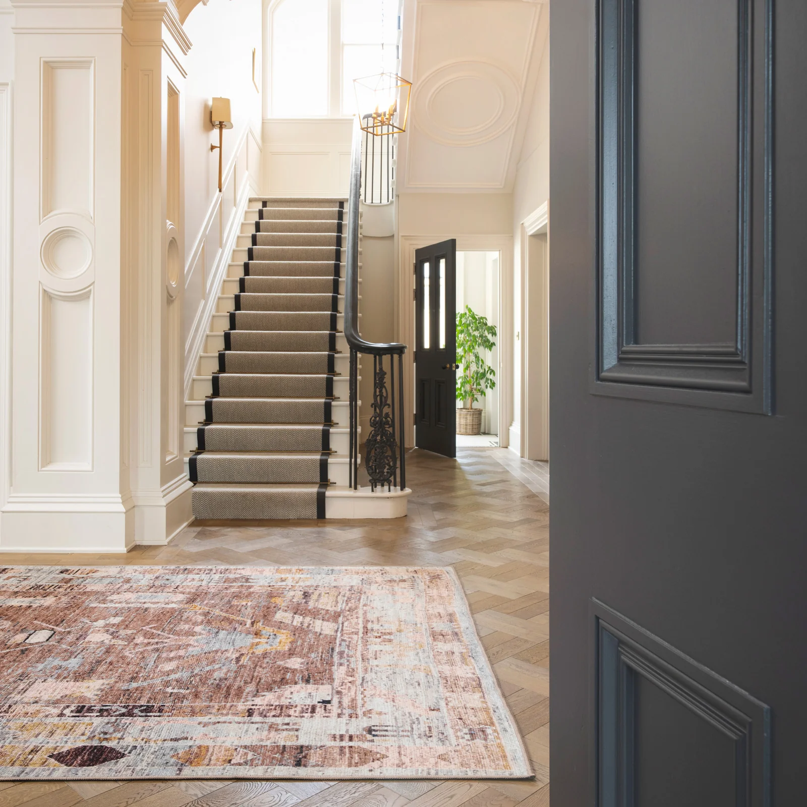 Soft Washable Brown Aztec Rug - Sybil - Image 3