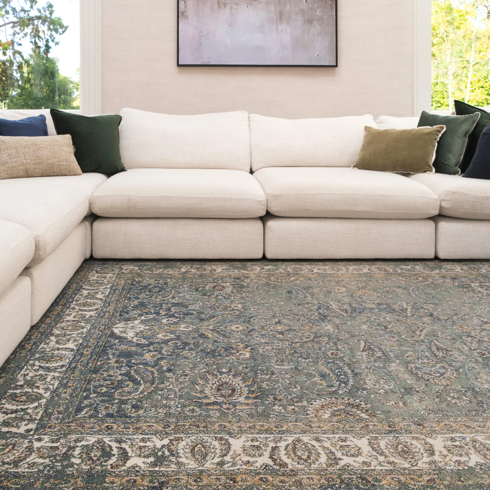 Soft Washable Classic Green Rug - Maude - Image 4