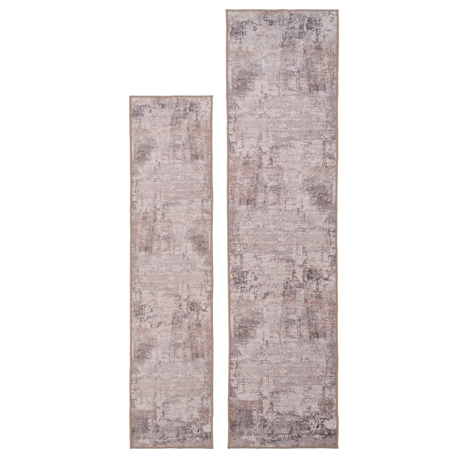 Soft Washable Distressed Greige Runner - Ernest - Image 8