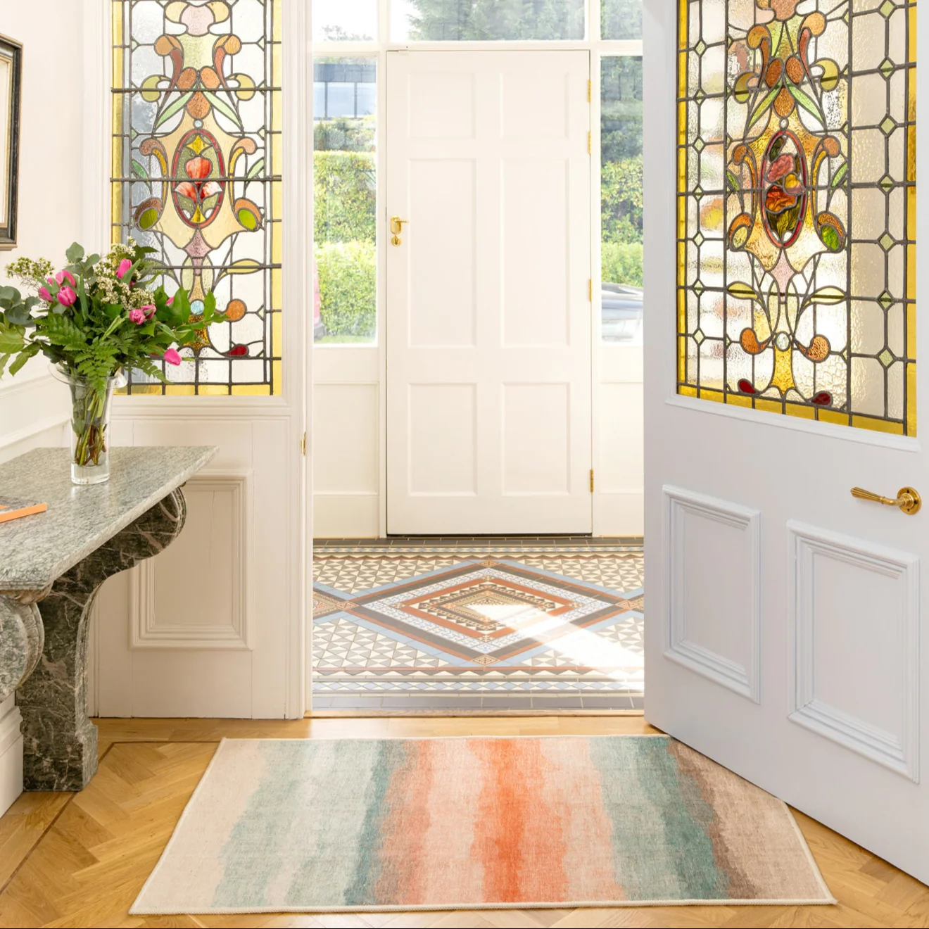 Soft Washable Multicolour Bathroom Mat - Solene - Image 4