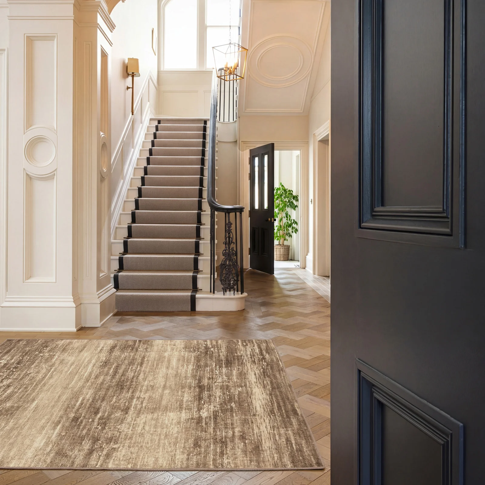 Soft Washable Mossy Brown Beige Rug - Ryn - Image 3