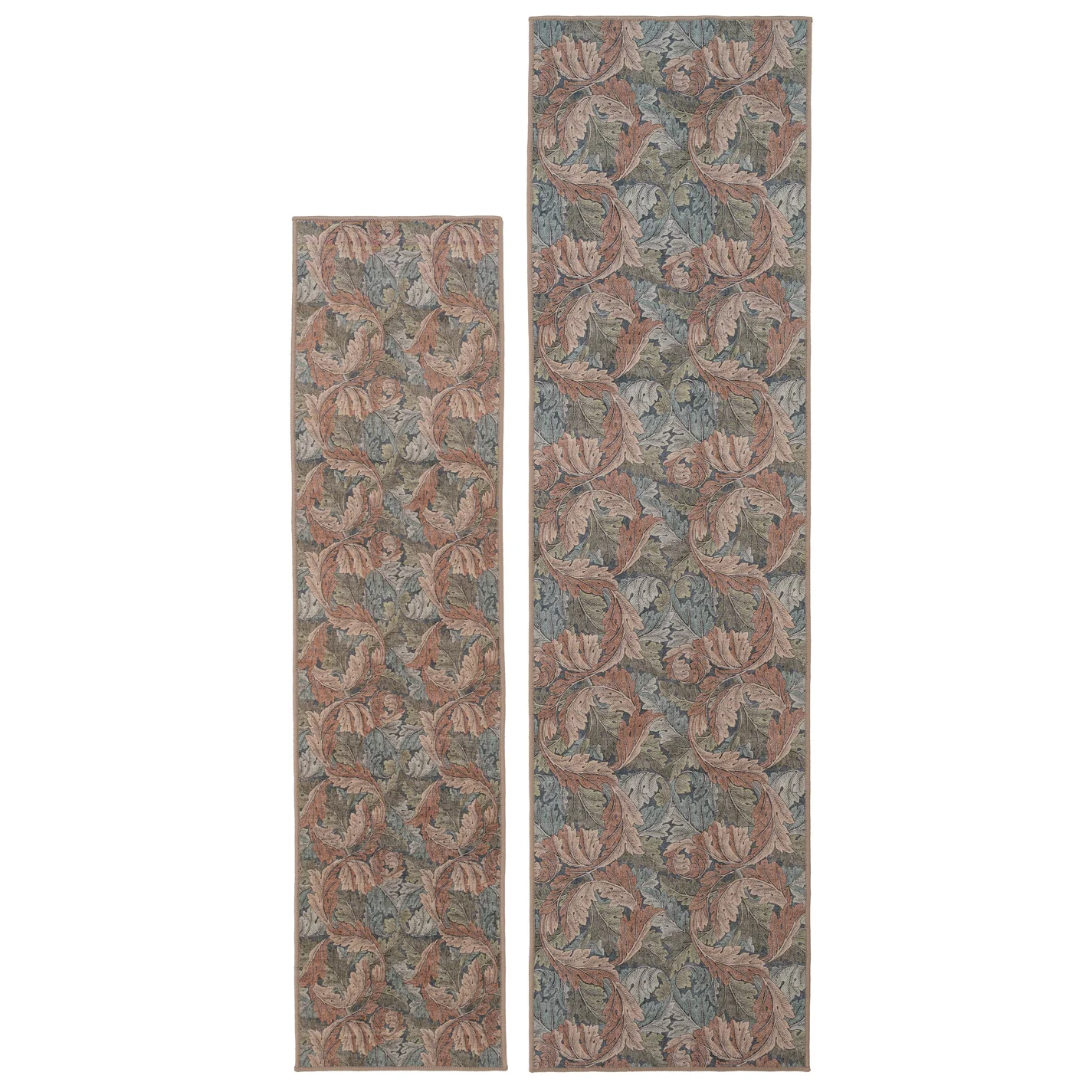 Soft Washable Green Leaf Print Runner - Sylvan - Image 8