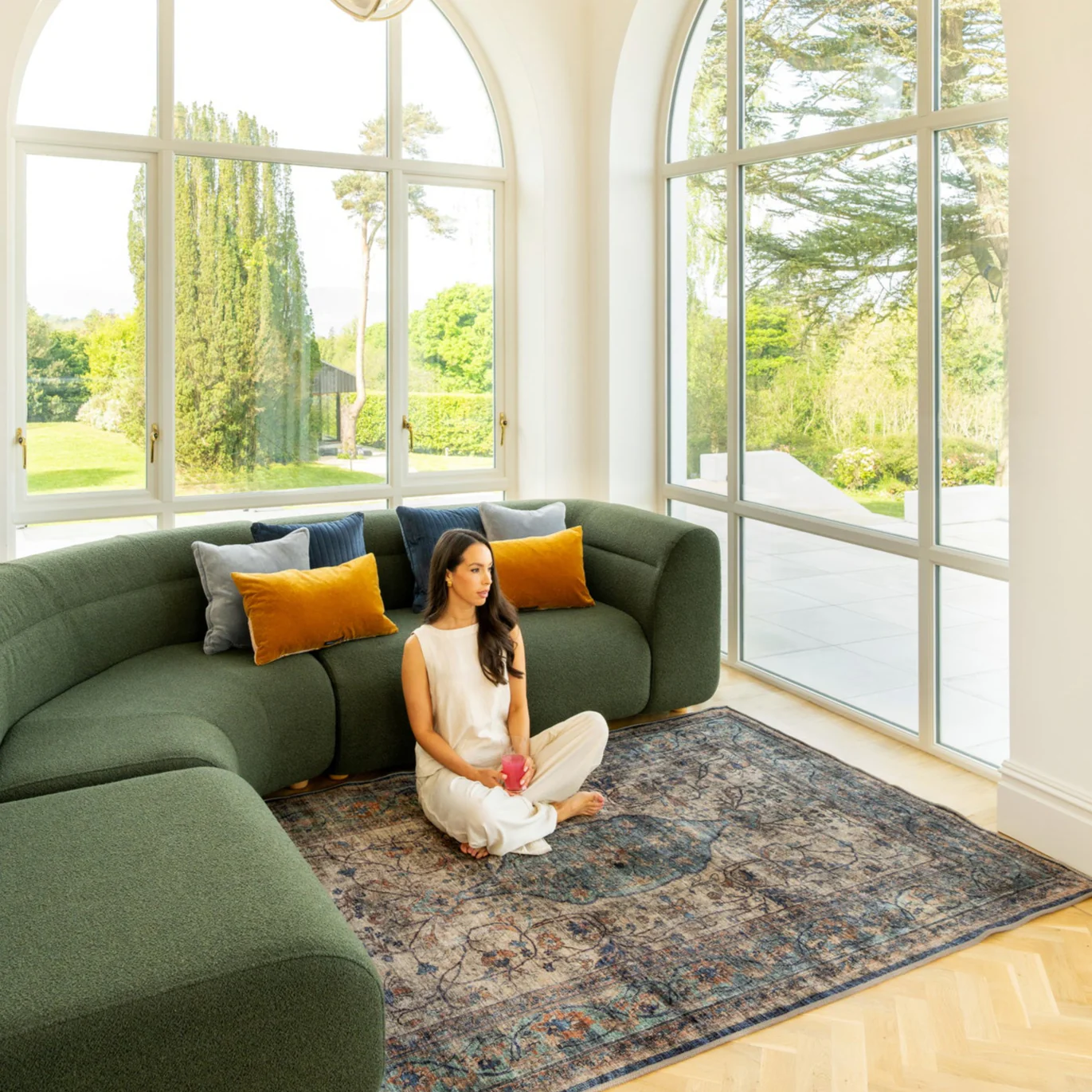 Soft Washable Blue Regency Rug - Dorothea - Image 3