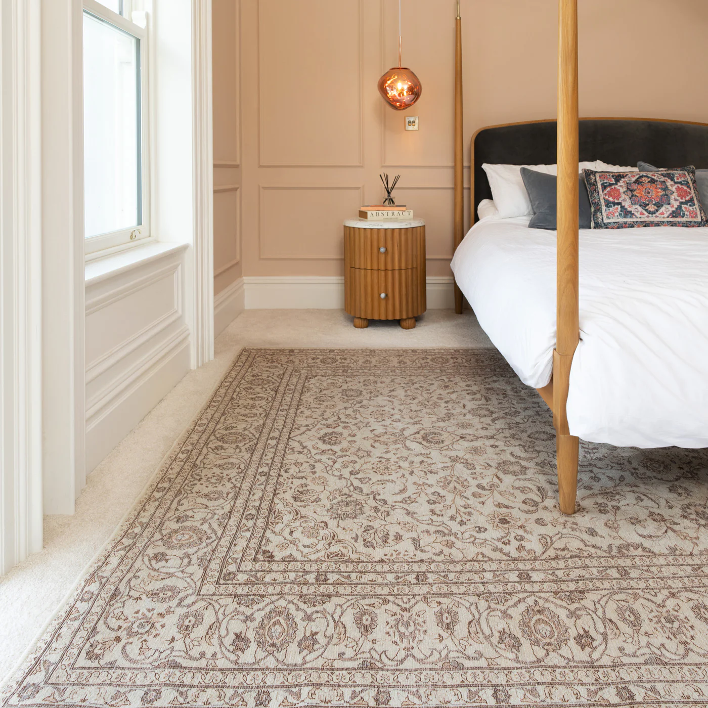 Soft Washable Cream Vintage Rug - Adeline - Image 3