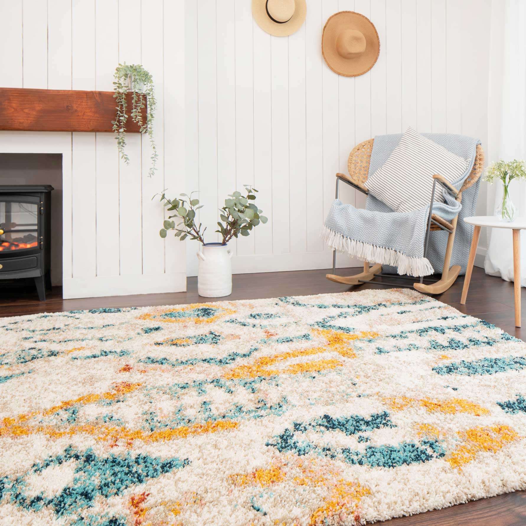 Super Soft Abstract Moroccan Shaggy Rug - Bella - Image 2