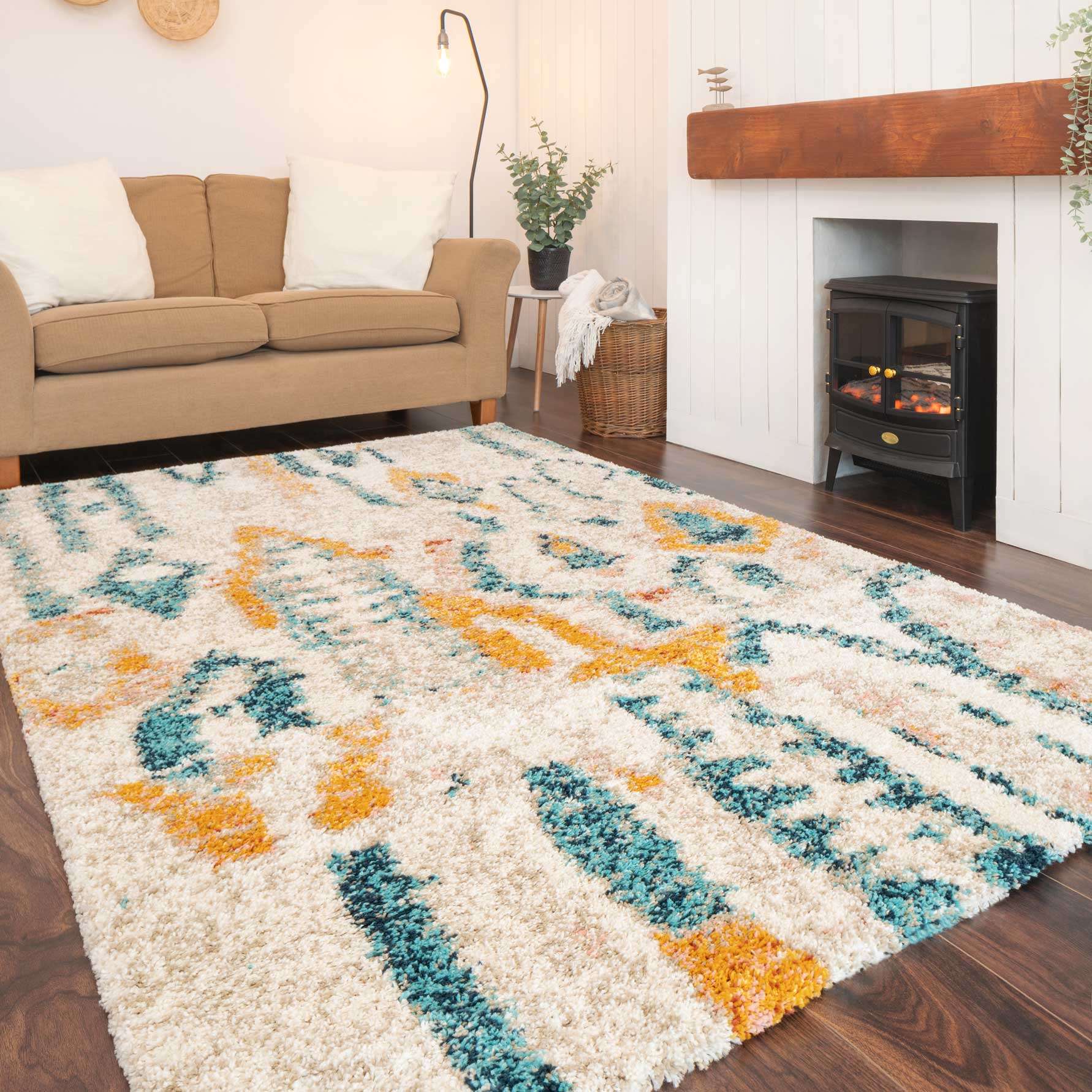 Super Soft Abstract Moroccan Shaggy Rug - Bella - Image 4