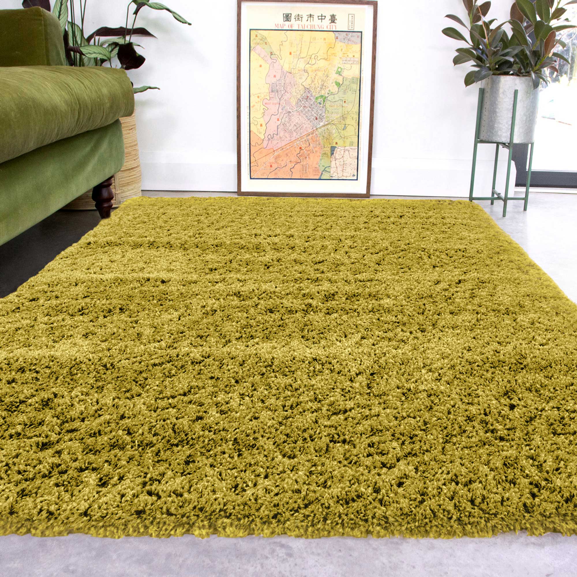 Soft Everyday Moss Green Shaggy Rug - Image 2