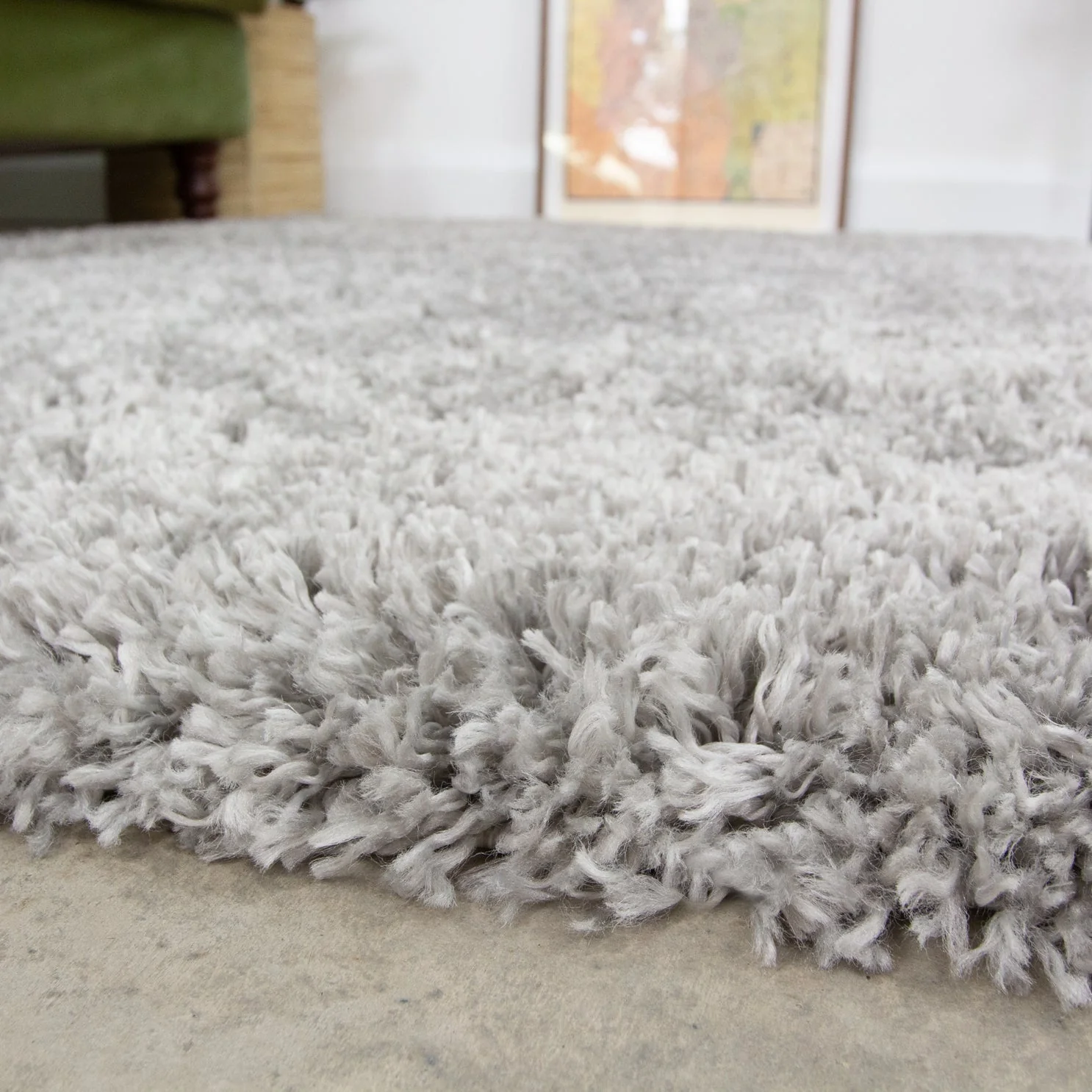 Soft Everyday Silver Shaggy Runner Rug - Image 3
