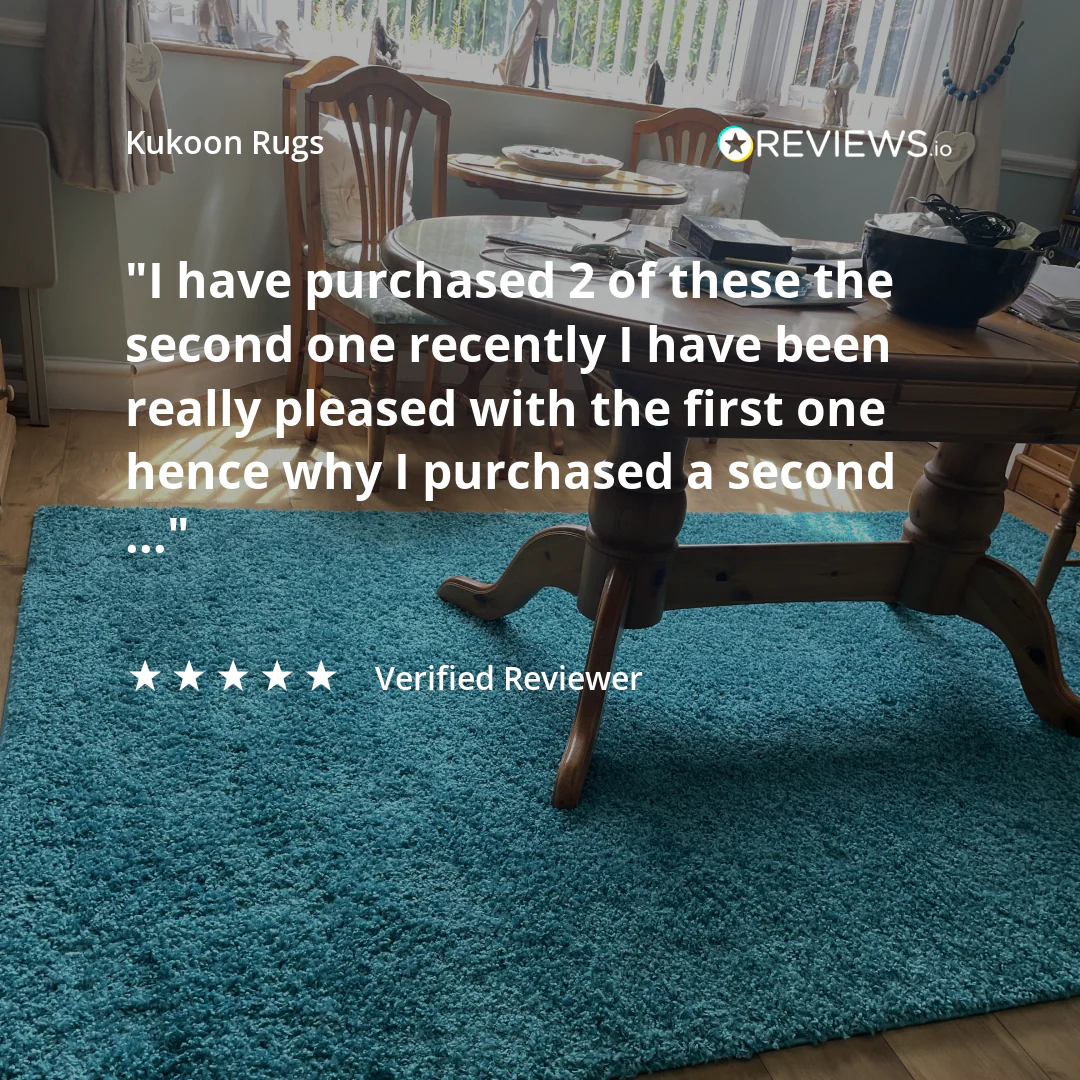 Super Soft Teal Blue Shaggy Rug - Image 6