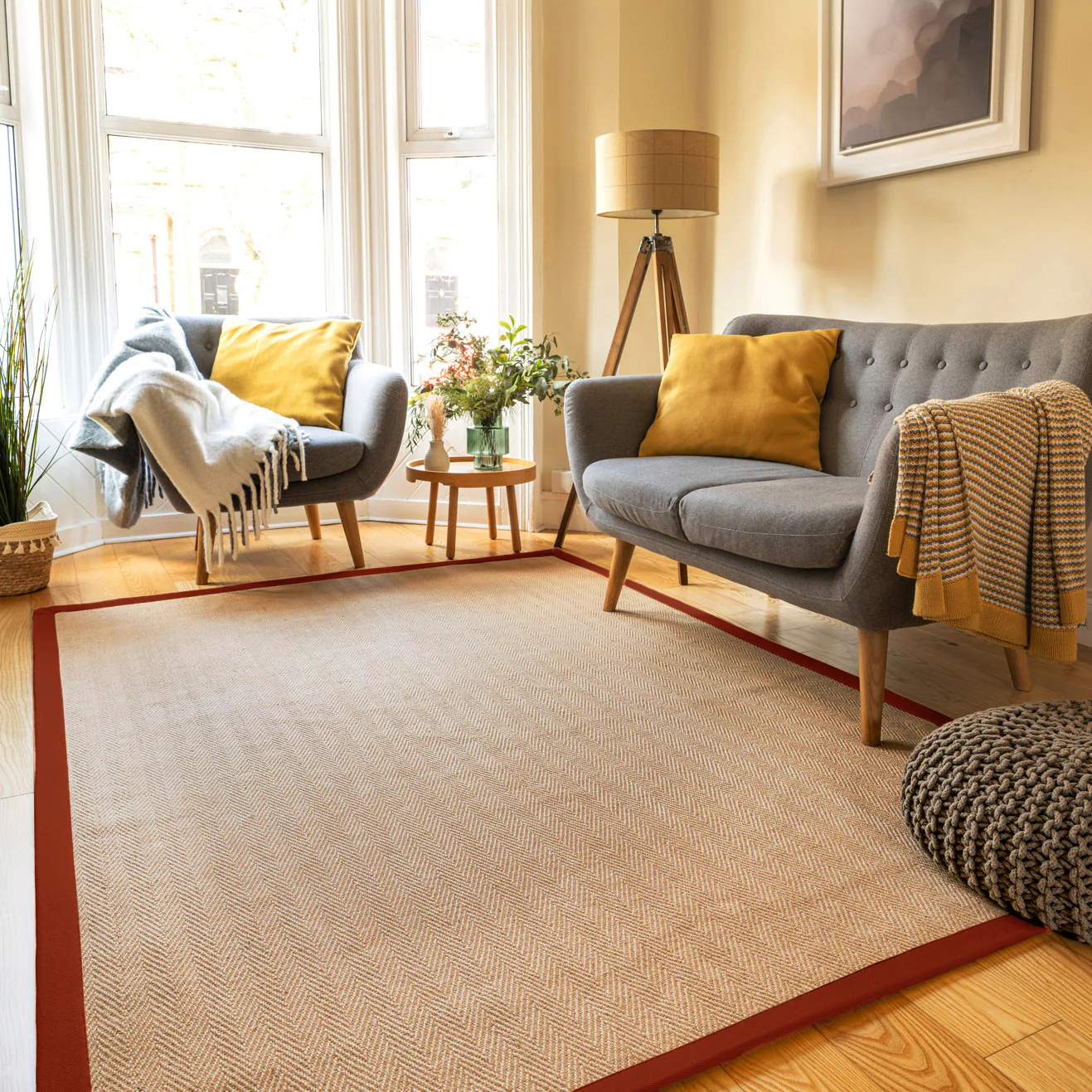 Terracotta Border Jute Rug - Juliette Rust - Image 10