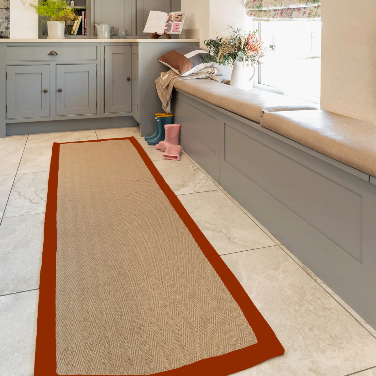 Terracotta Border Jute Rug - Juliette Rust - Image 3