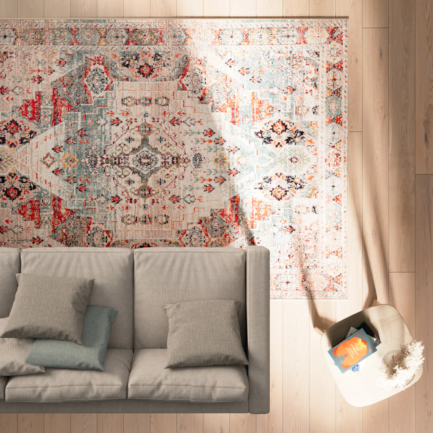 Traditional Medallion Washable Rug - Hue - Image 6