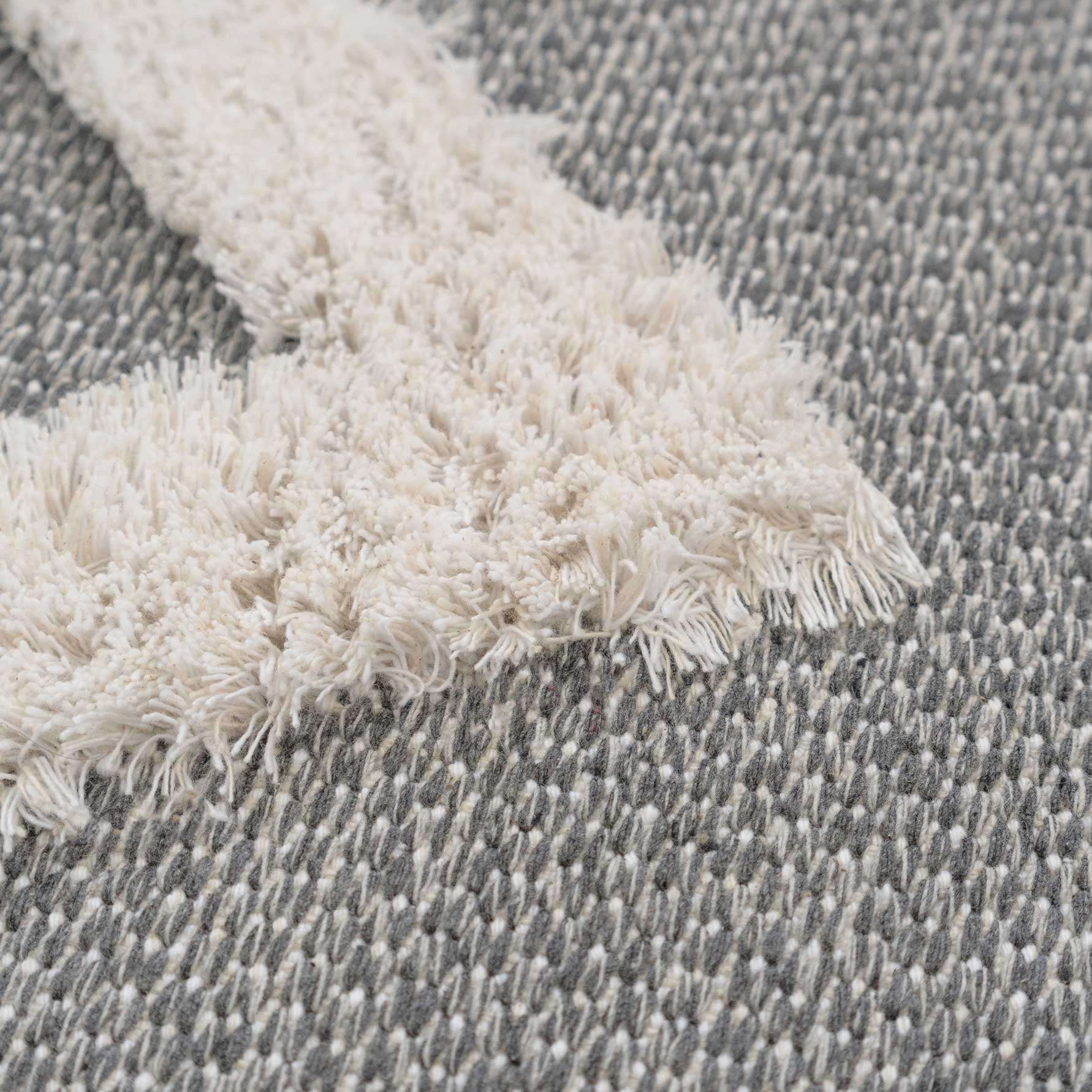 Tufted Grey Geometric Sustainable Rug - Image 6