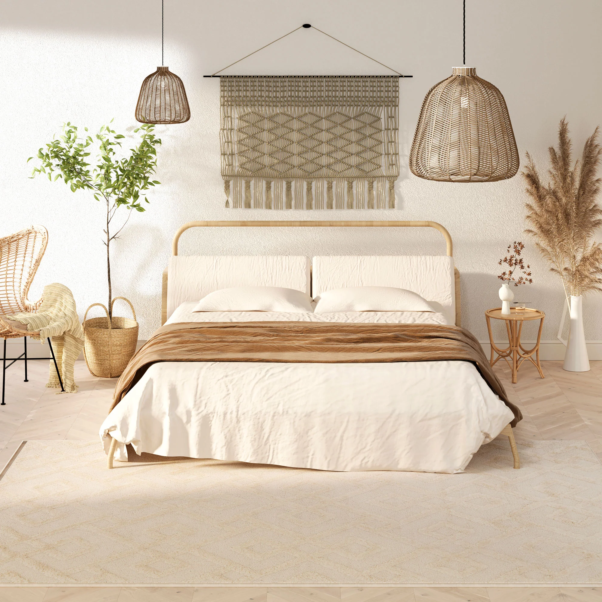 Warm White Interlocking Rug - Sade - Image 2