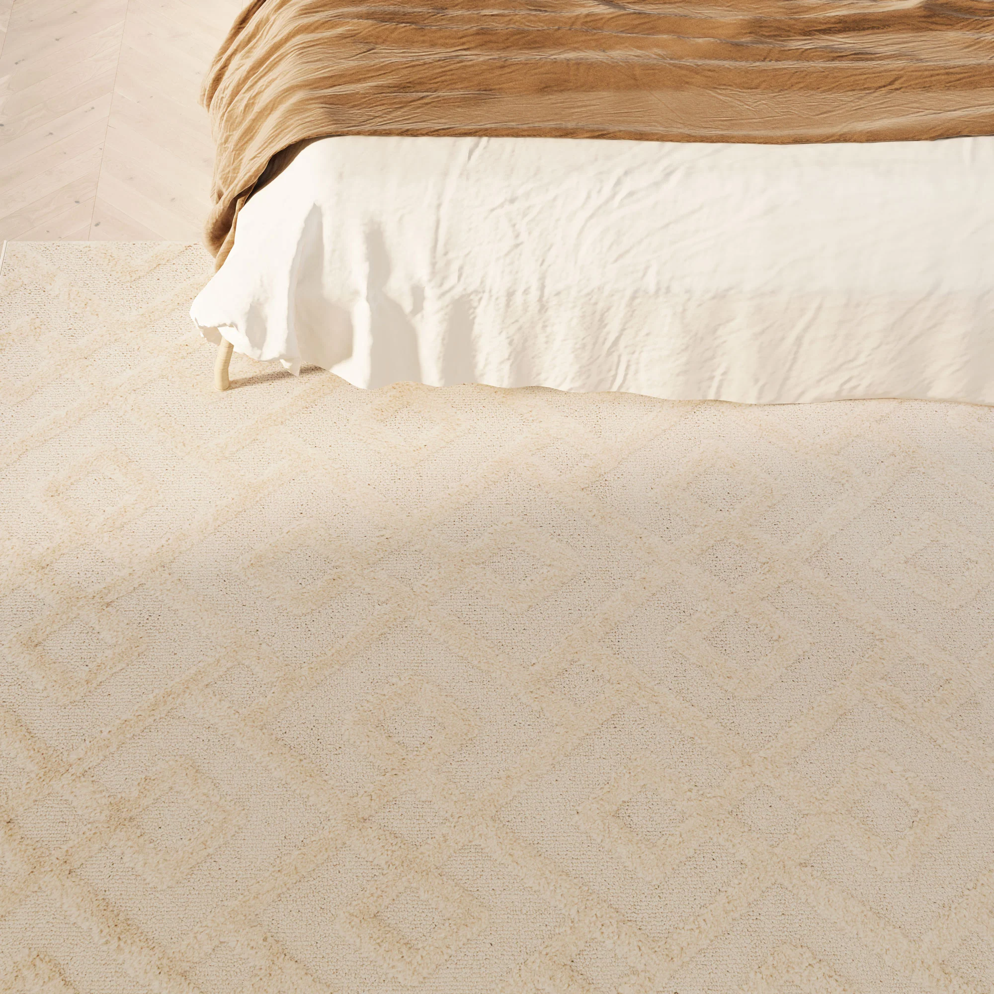 Warm White Interlocking Rug - Sade - Image 3