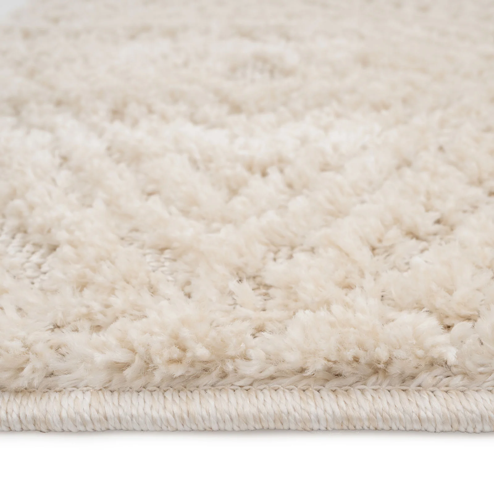 Warm White Tufted Diamond Rug - Elino - Image 8