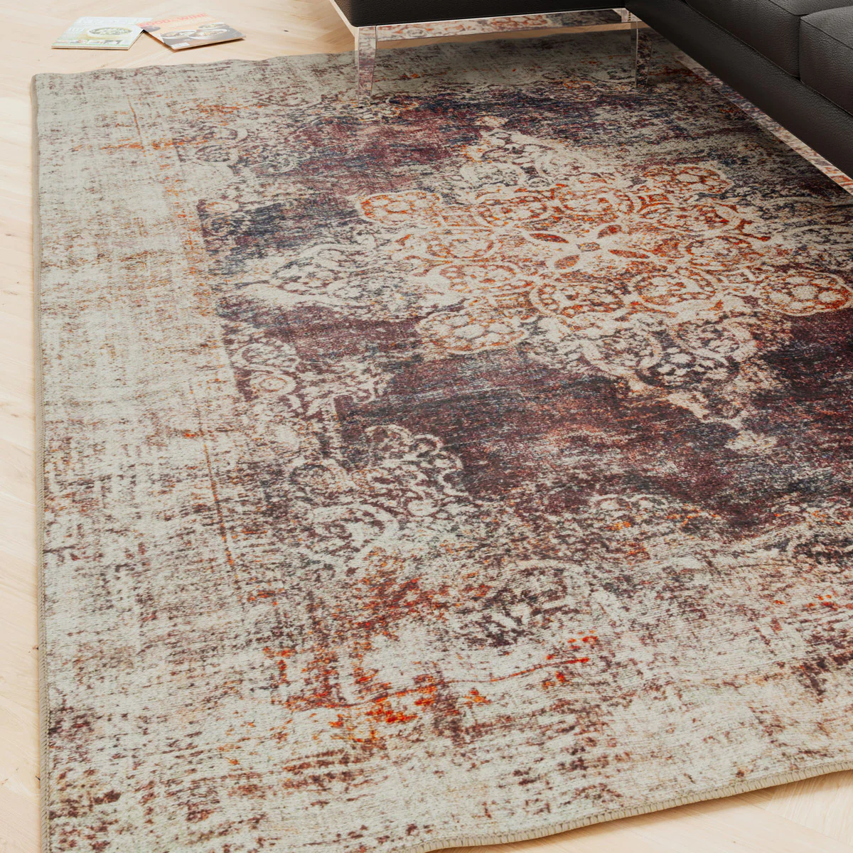 Washable Boho Distressed Rug - Opal - Image 5