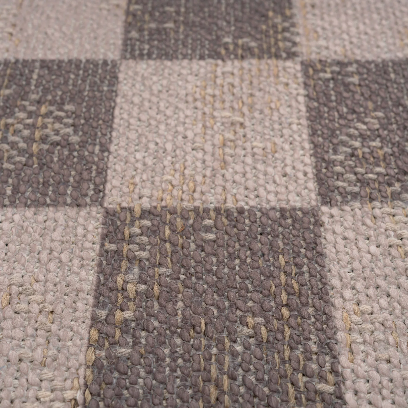 Washable Brown Checkerboard Jute Style Runner - Juno - Image 4