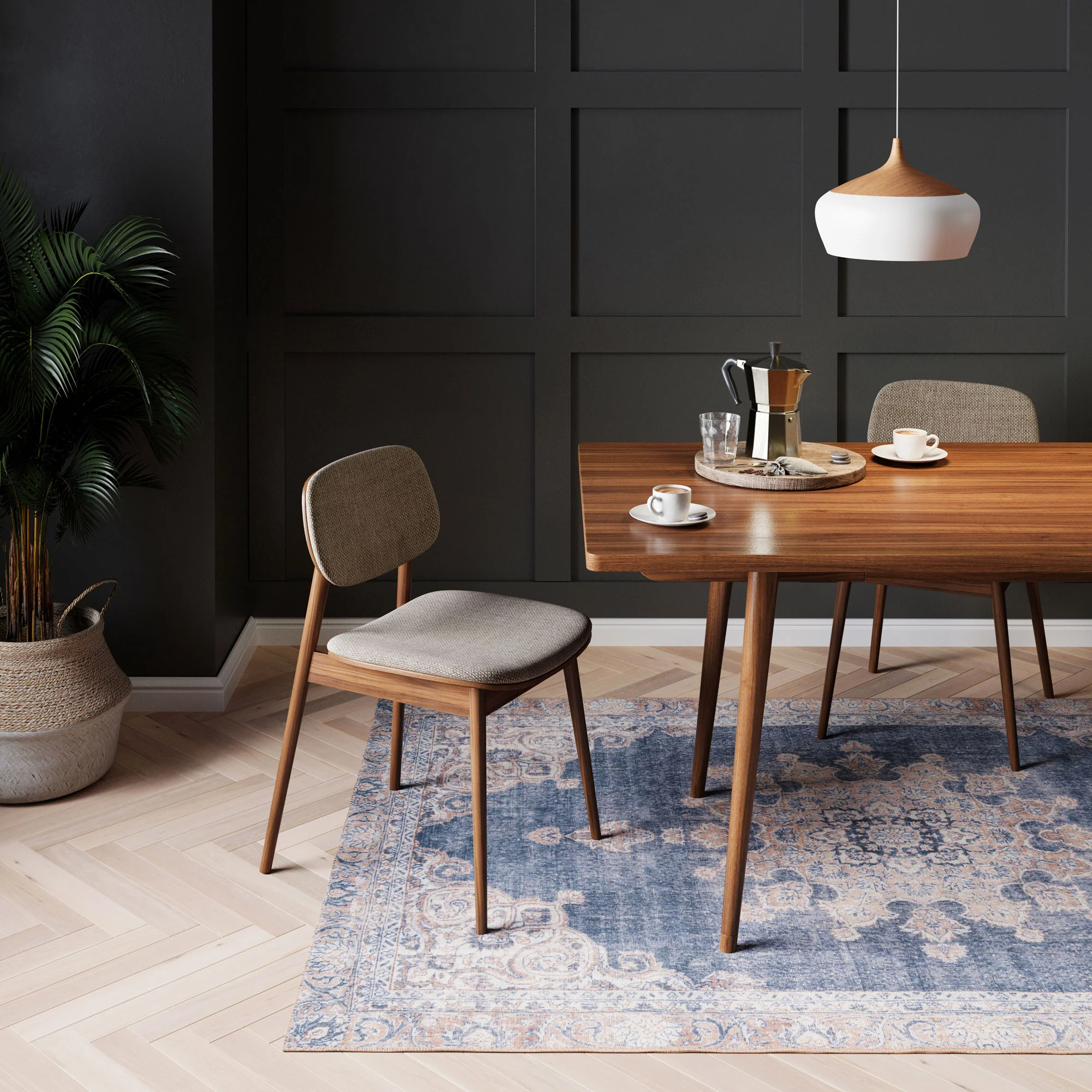 Flatwoven Washable Denim Blue Area Rug - Ballina - Image 2