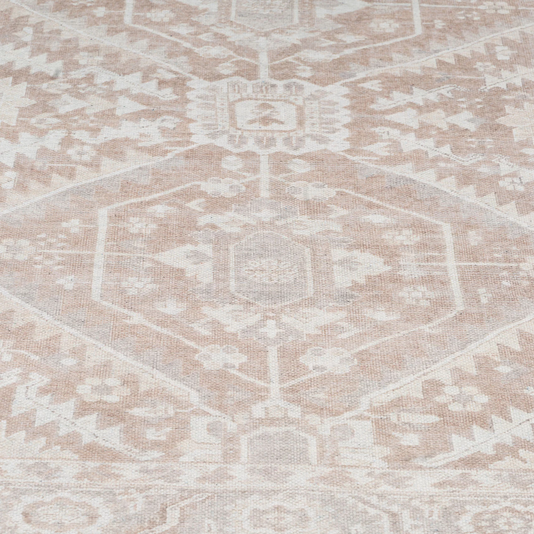 Flatwoven Washable Distressed Beige Area Rug - Tolka - Image 7