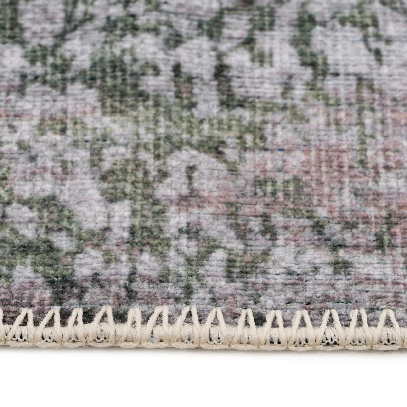 Flatwoven Washable Distressed Green Rug - Kale - Image 9