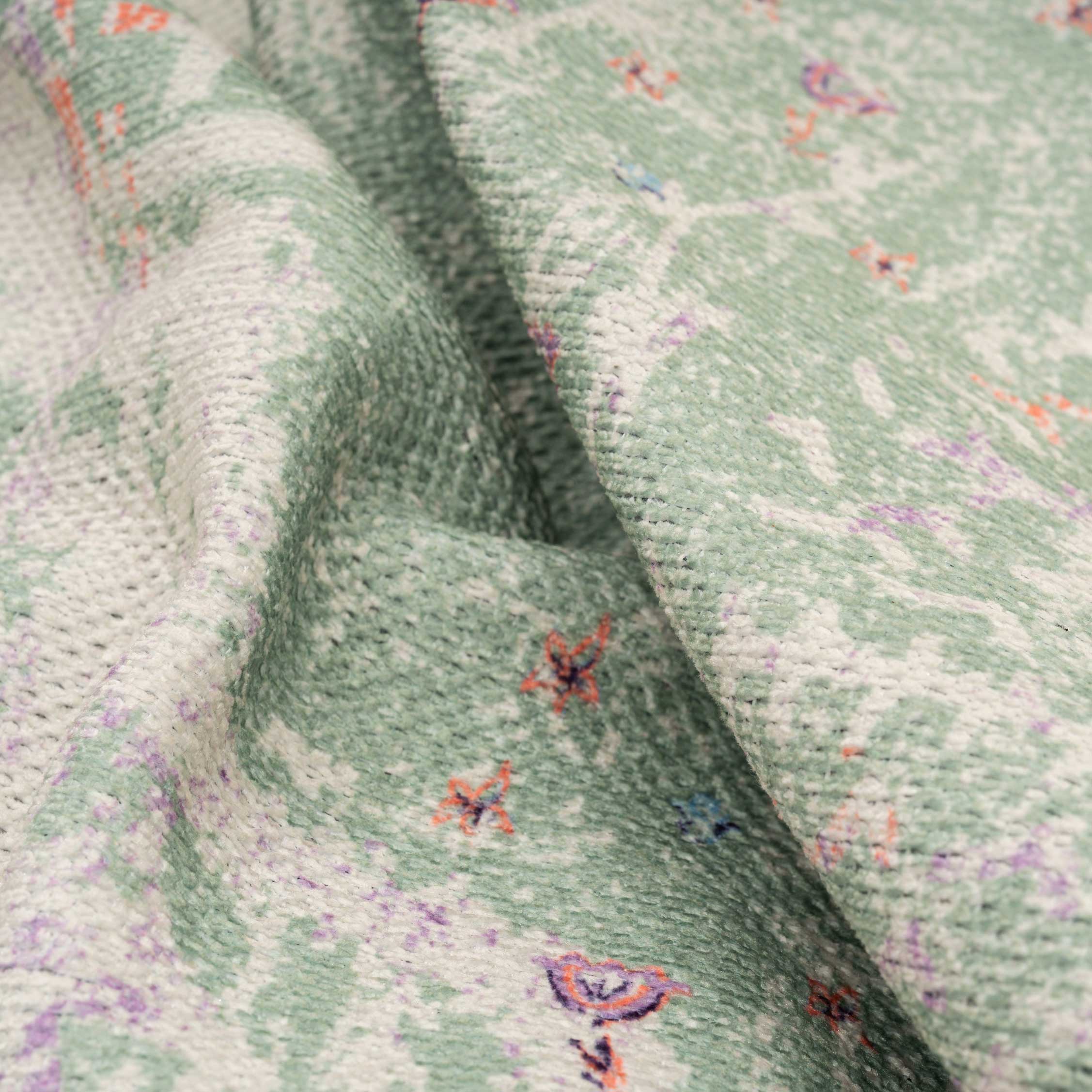 Flatwoven Washable Green Medallion Runner - Lottie - Image 4