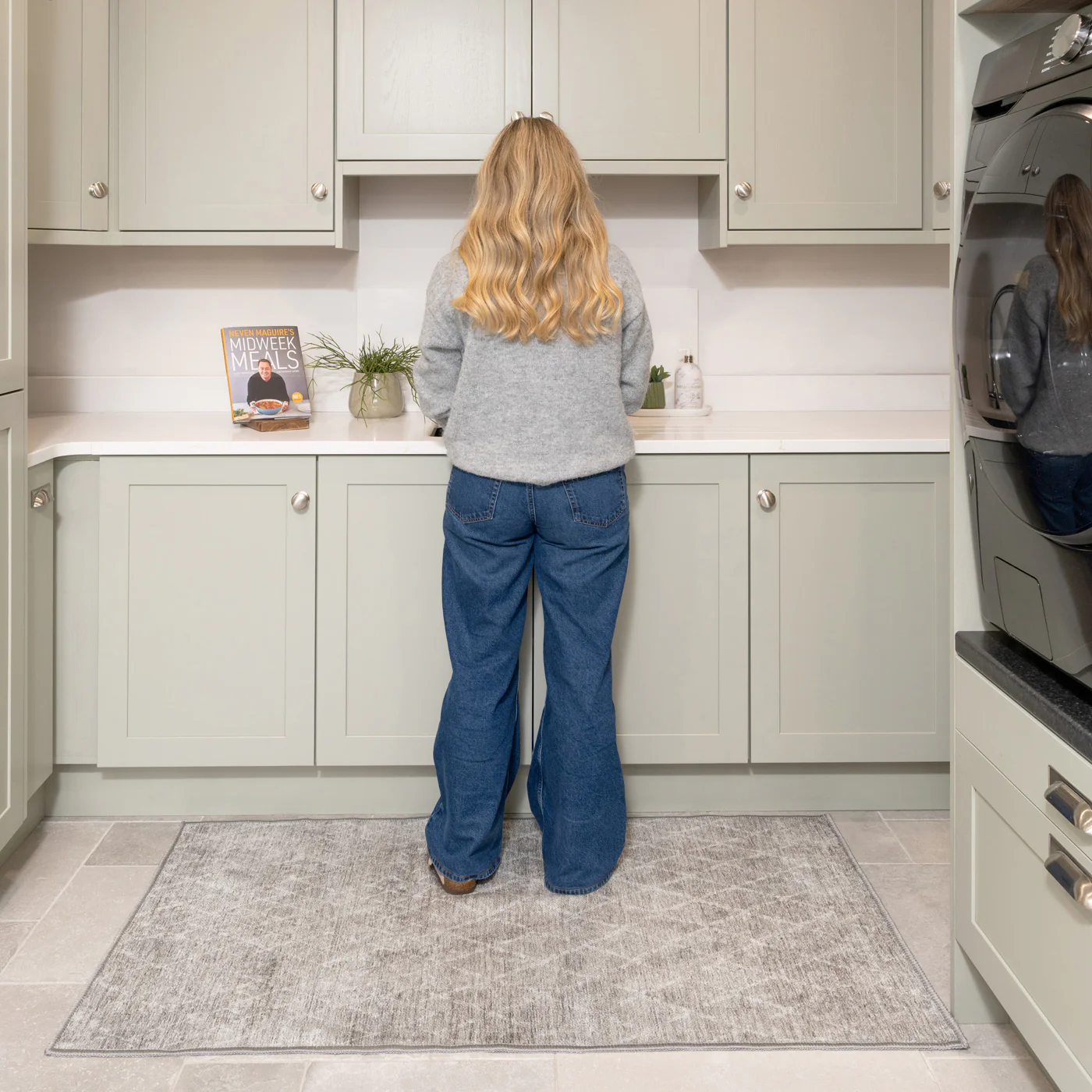 Washable Grey Kitchen Mat - Brindle - Image 2