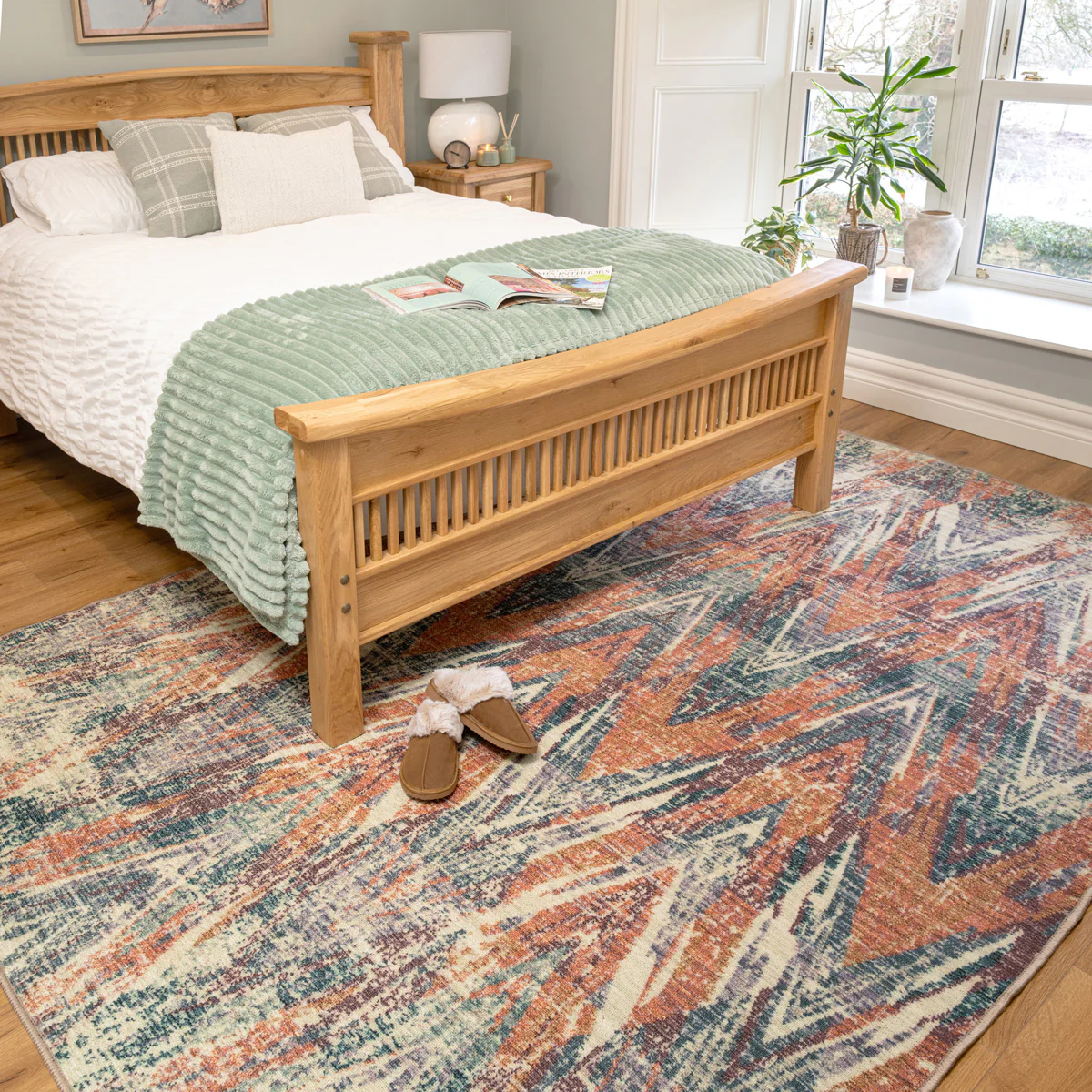 Washable Multicolour Zig Zag Rug - Ziggy - Image 4