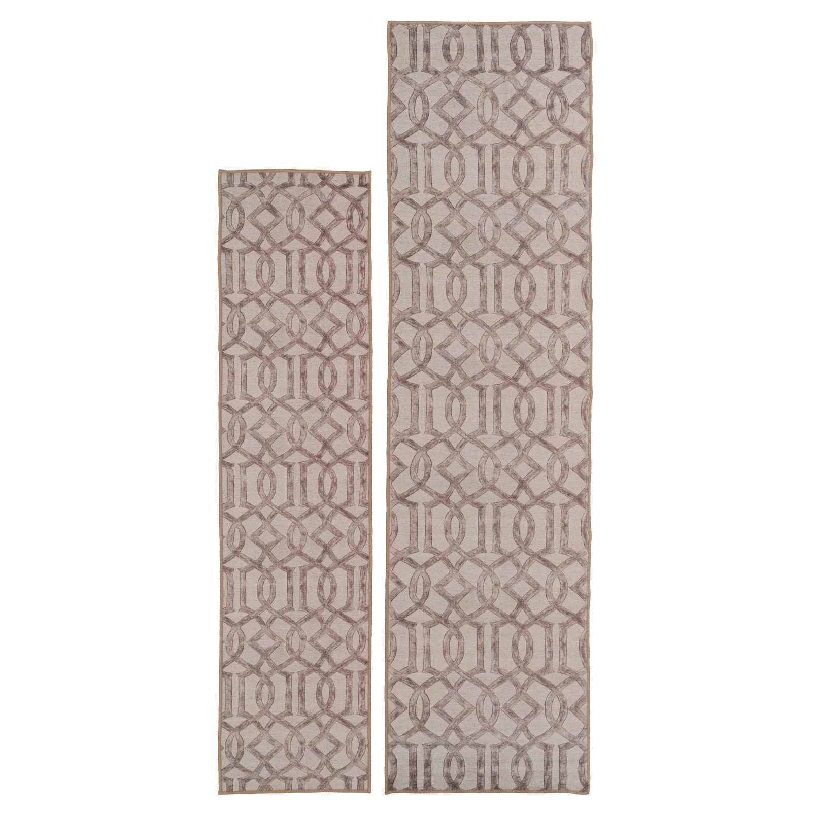 Washable Neutral Geometric Runner - Burrow