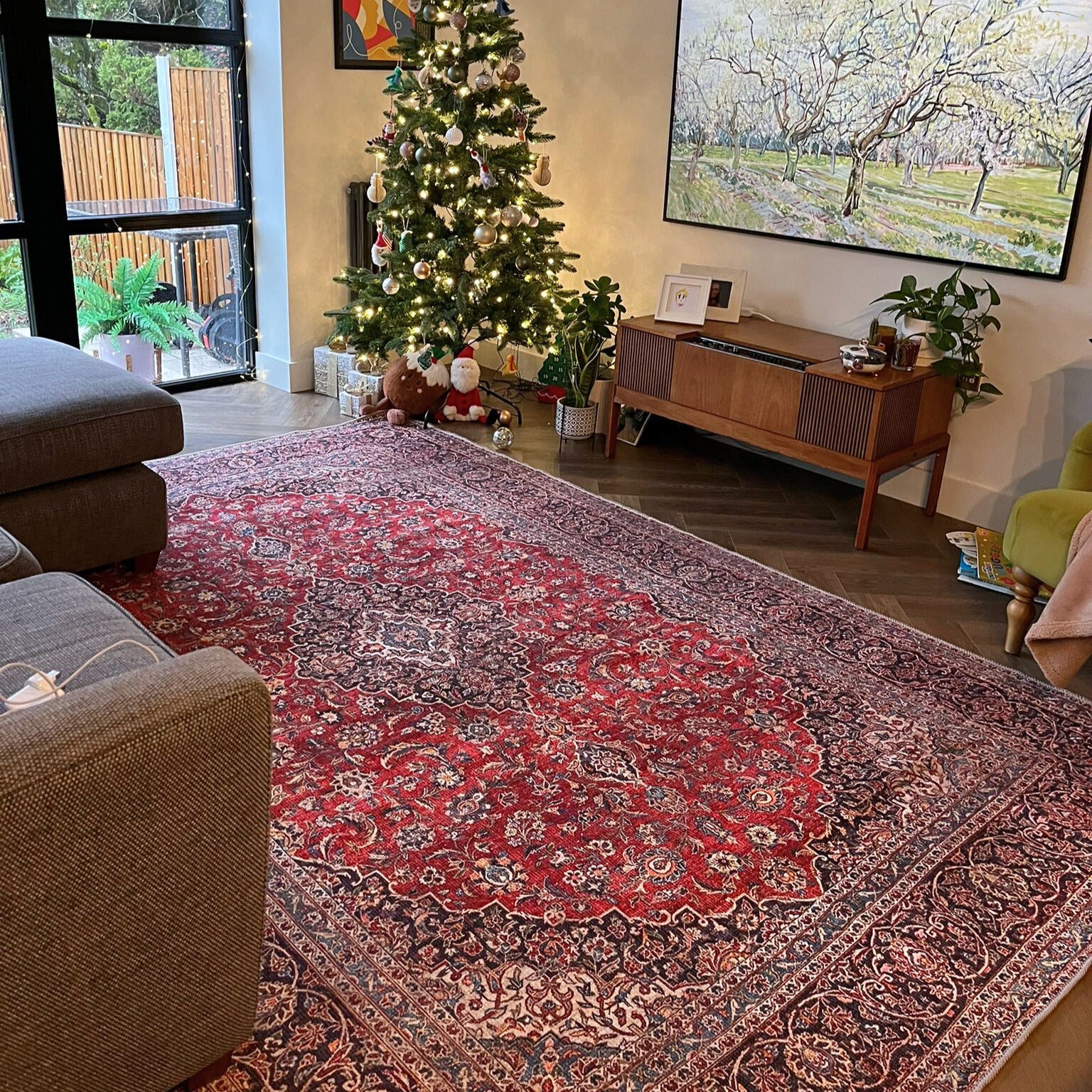 Flatwoven Washable Red Oriental Area Rug - Tullow - Image 9