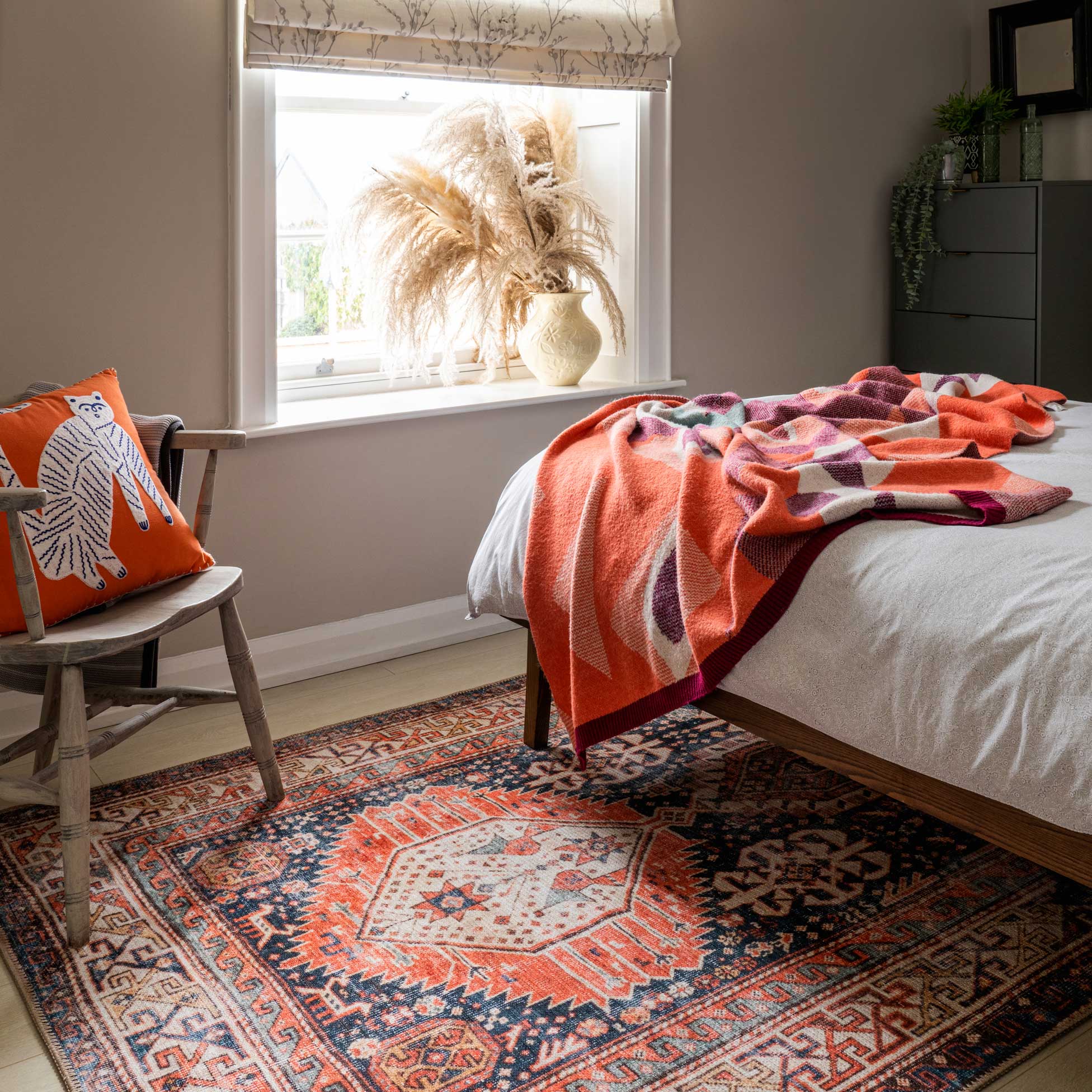 Flatwoven Washable Terracotta Boho Runner - Perla - Image 3