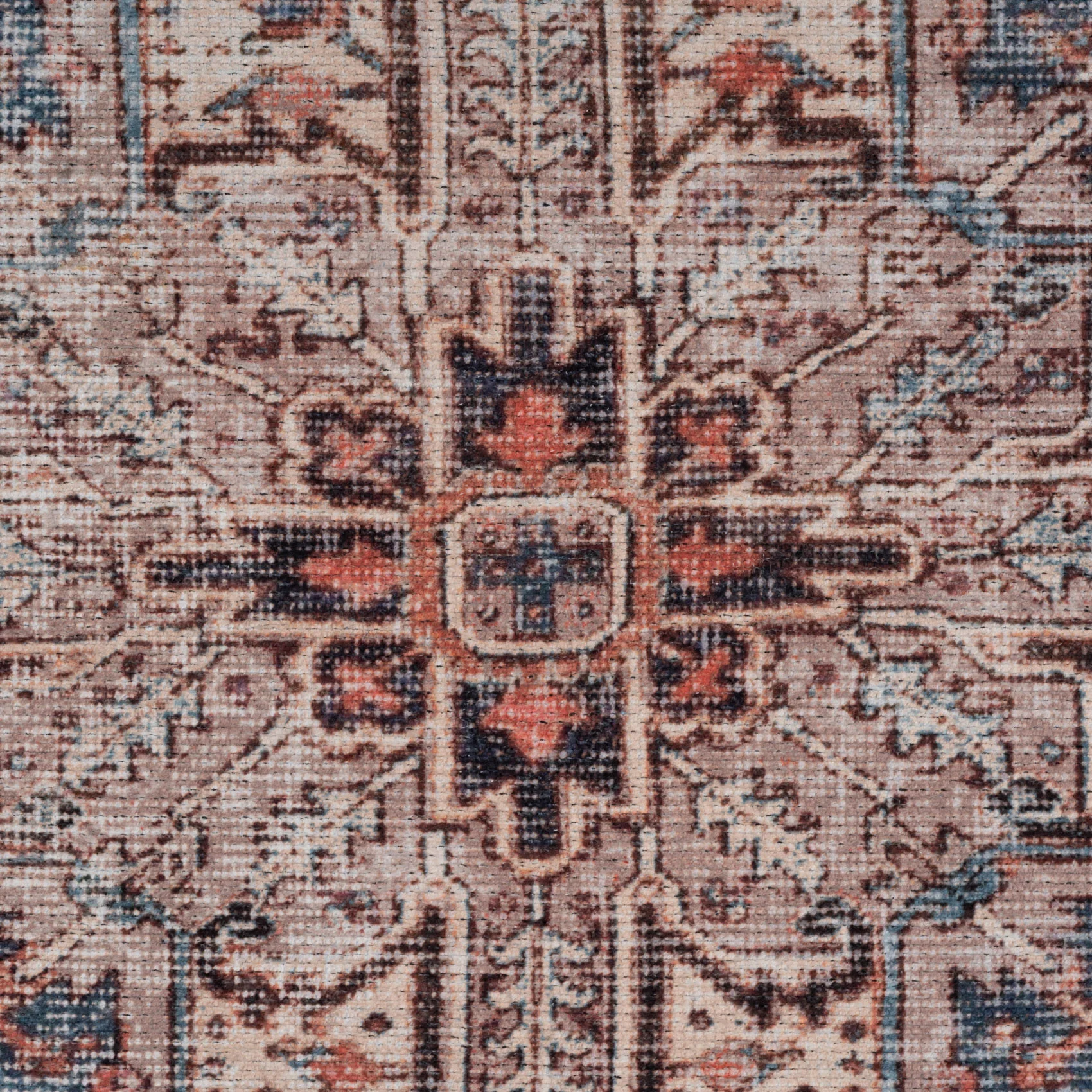 Flatwoven Washable Terracotta Medallion Area Rug - Neeve - Image 10