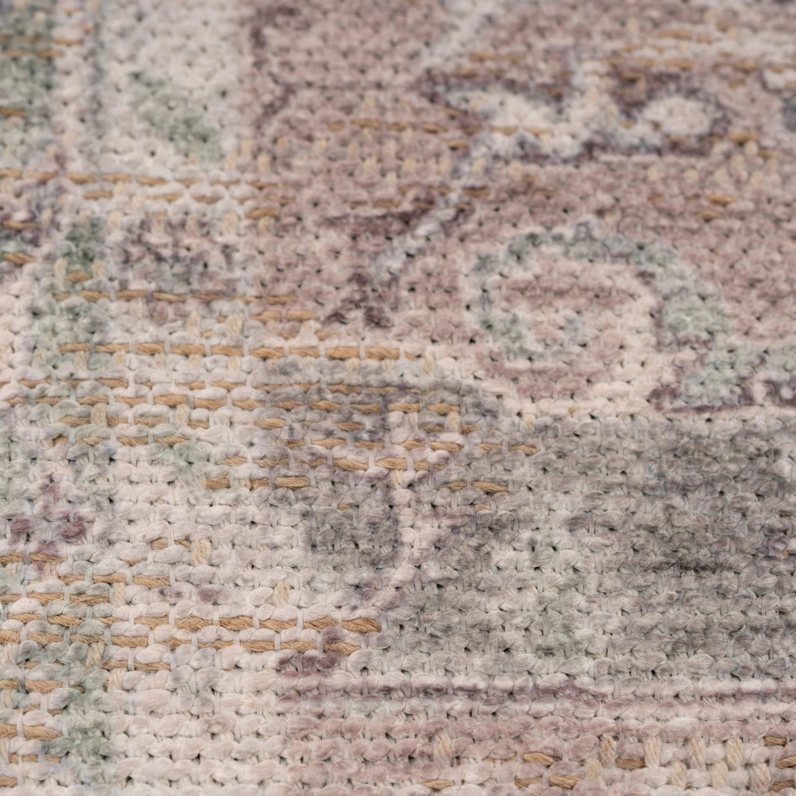 Washable Vintage Green Jute Style Runner - Cova - Image 4